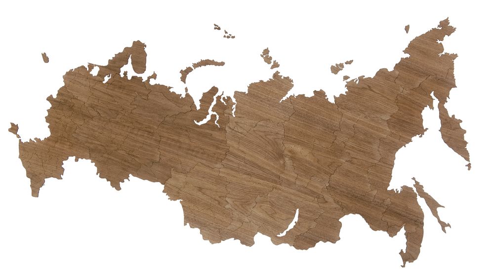 картинка Деревянная карта России, орех от магазина "Paul's collection"