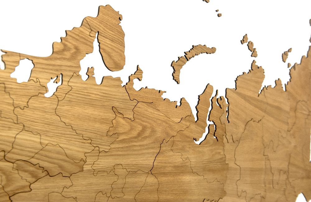 картинка Деревянная карта России, дуб от магазина "Paul's collection"