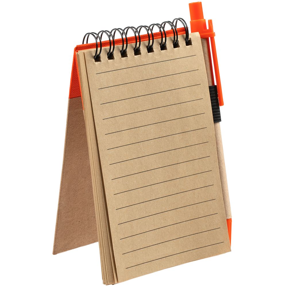 картинка Блокнот на кольцах Eco Note с ручкой, темно-оранжевый от магазина "Paul's collection"